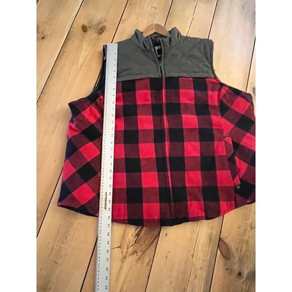 NWT! Maurices women's Buffalo Plaid Puffer Top Vest. Army Green. Red.Black. 3X - Picture 4 of 6